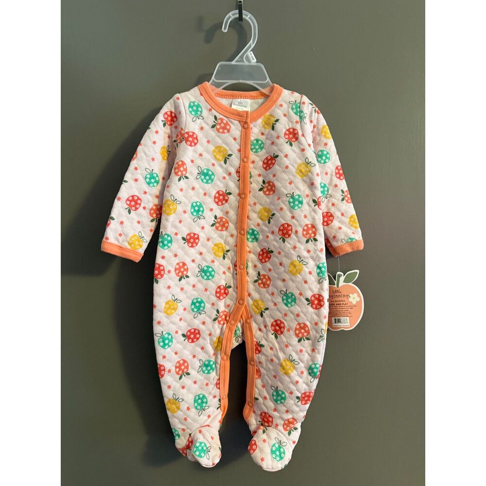 Little Beginnings Baby Girl Long Sleeve One Piece Footie Sleep N Play Size 3-6M